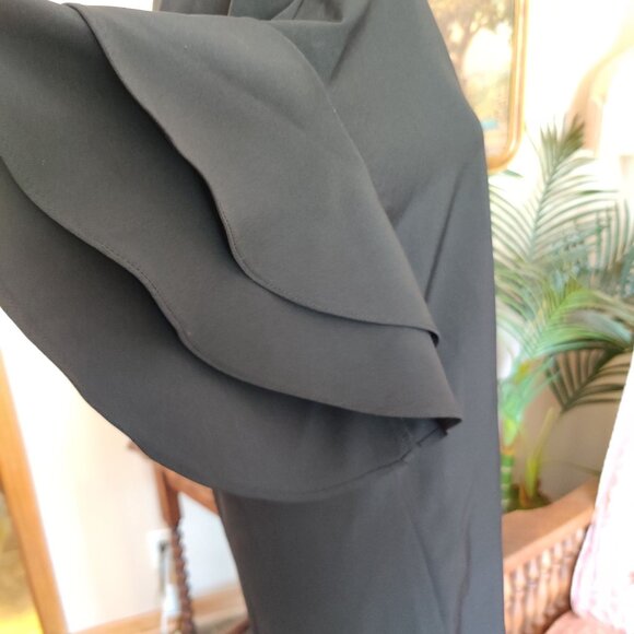 Seed Heritage Womens Shift Dress Short Ruffle Bell Sleeve Career Black Size 12 - Picture 3 of 7